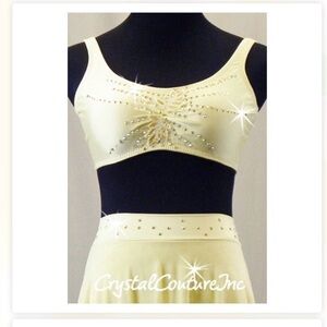 Elegant Crystal Couture Two-Piece Lyrical Costume w/ Swarovski Rhinestones - AS